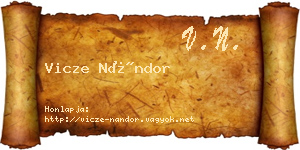 Vicze Nándor névjegykártya